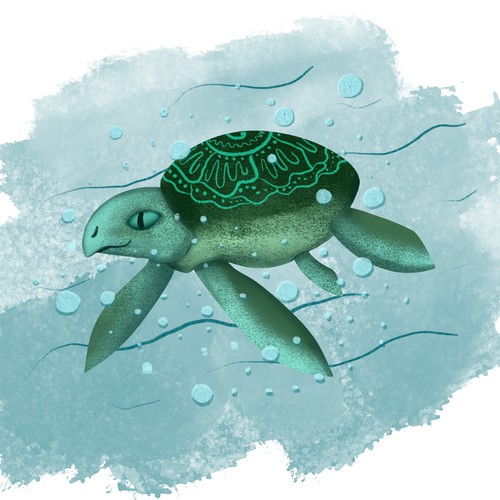 Sea creature design with the title 'The Illustration for Ocean Stewardship Certificates '