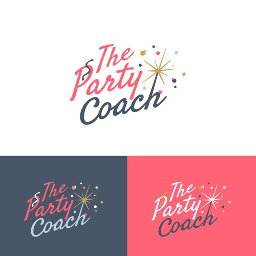 Event planning logo with the title 'The Party Coach Logo'