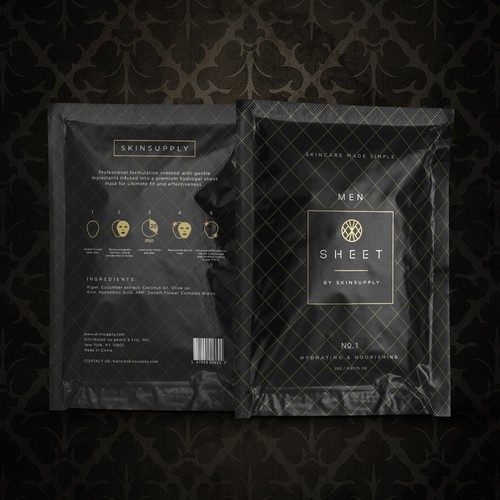 Technology packaging with the title 'Luxury Skincare Packaging Design for MEN SHEET by SKINSUPPLY'