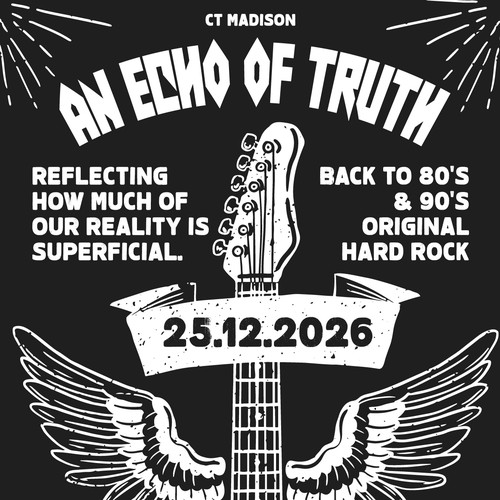 Album design with the title 'Hard rock music album cover design'