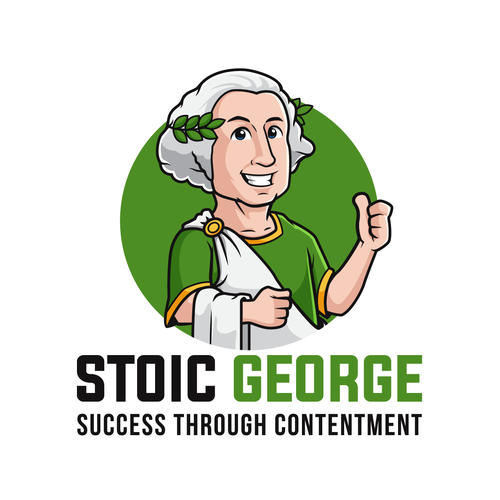 Roman design with the title 'STOIC GEORGE logo design'