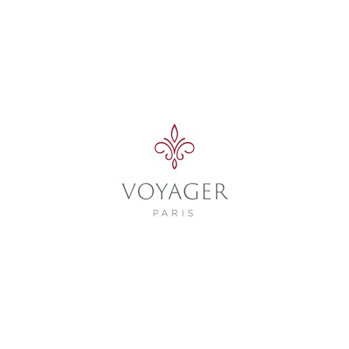 Fleur de lis logo with the title 'Concept for Voyager Paris, a fashion accessory brand'