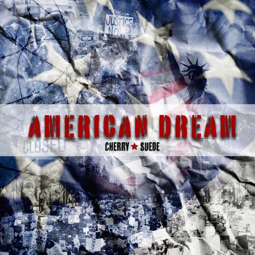 Photo manipulation artwork with the title 'Cover Design for Cherry Suede'