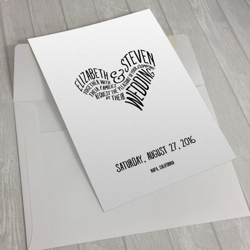Typographic design with the title 'Custom wedding invitation'
