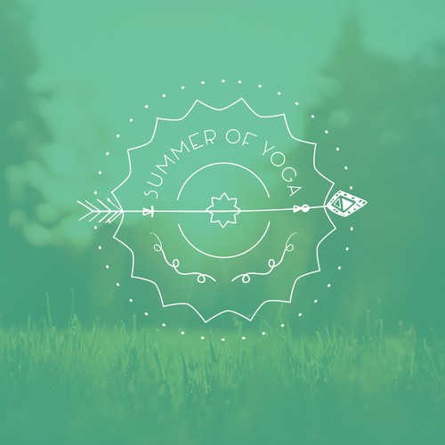 Summer logo with the title 'Create a sacred geometry logo for online yoga retreat course'