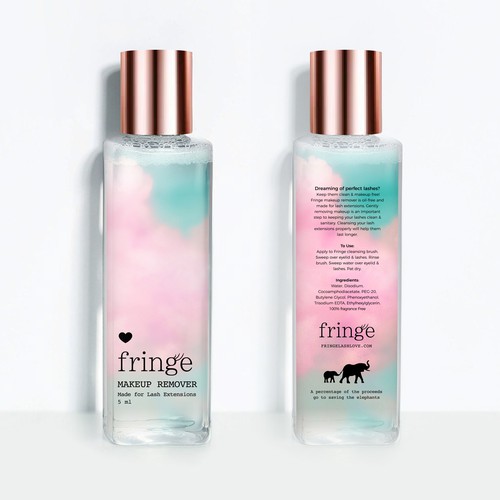 Makeup packaging with the title 'Fringe | Makeup Remover'