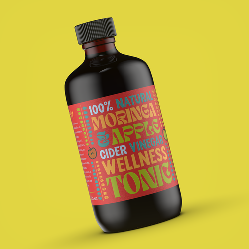 Bright packaging with the title 'Funky Colored Tonic'