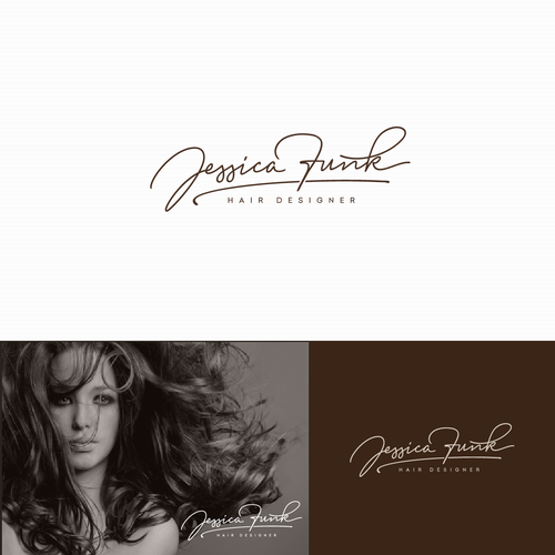 Hair salon logo with the title 'Logo for Jessica Funk'