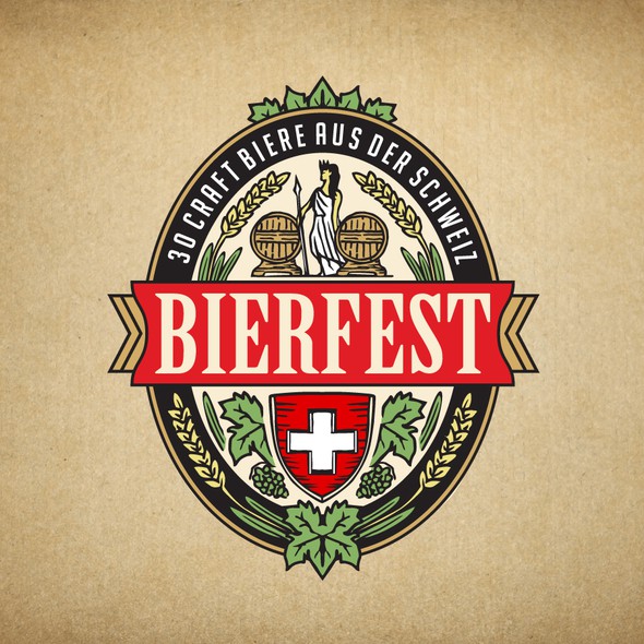 Festival design with the title 'Logo for the largest beer festival in Switzerland'