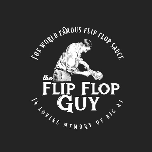 Vintage design logo with the title 'FlipFlog Guy'