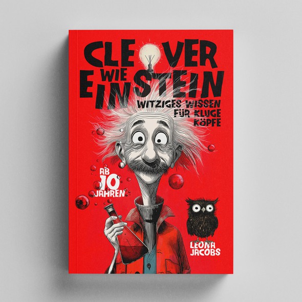 Science book cover with the title 'Book Cover for Clever Wie Einstein'