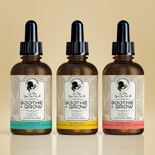 Oil label with the title 'Vintage/retro label for hair oil'