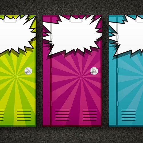 Splash design with the title 'Design a Cool Locker Character for a Journal Cover for Kids'
