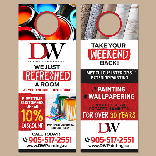 Door hanger design with the title 'Door Hanger for Painting Company'