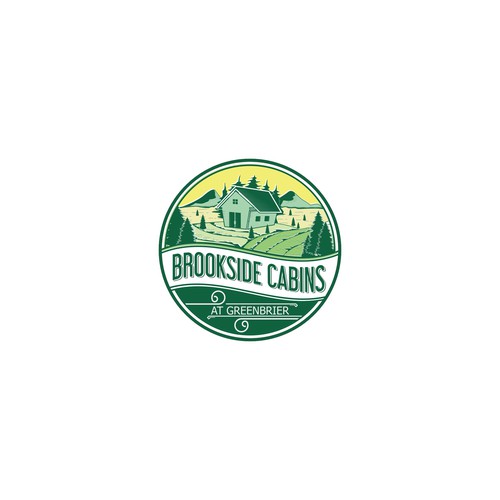 Handwritten brand with the title 'brookside cabins'