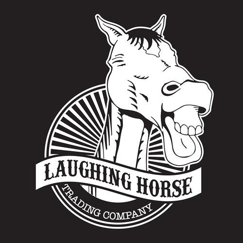Laughing logo with the title 'laughing horse logo'