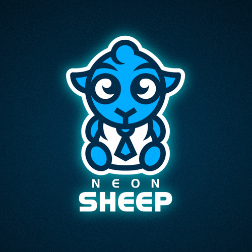 Sheep logo with the title 'Create a memorable logo for Neon Sheep!'
