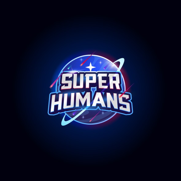 Galaxy design with the title 'Super Human Logo'