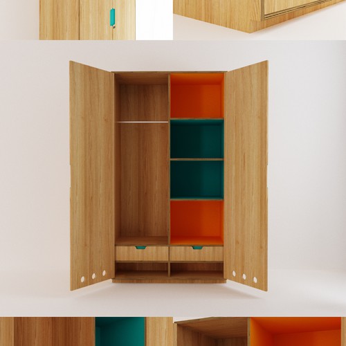 Closet design with the title '2 door closet'