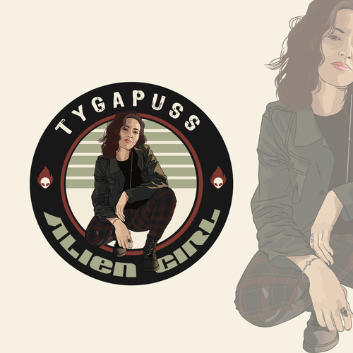 Artist logo with the title 'TYGAPUSS "Alien Girl"'