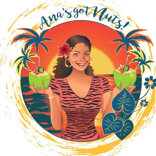 Tropical artwork with the title 'Tropical Cafe Bar theme'