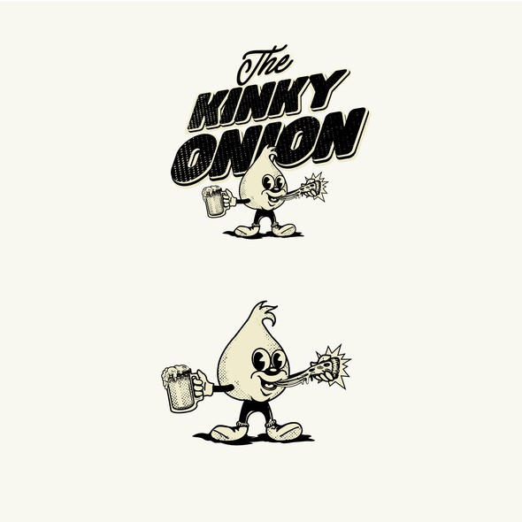 Halftone design with the title 'the Kinky Onion'