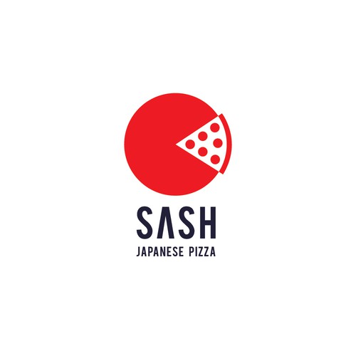 Cuisine logo with the title 'Sash Japanese Pizza'