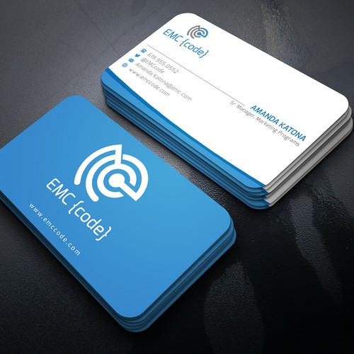 Cyan design with the title 'Business card'