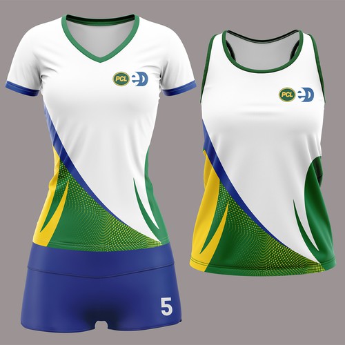 Uniform design with the title 'design for volley ball women jersey'