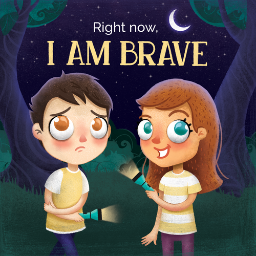 Illustration book cover with the title 'Right Now I am Brave Book Cover'