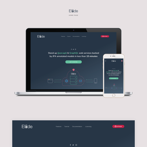 Blue website with the title 'Open Source Java Library Website'
