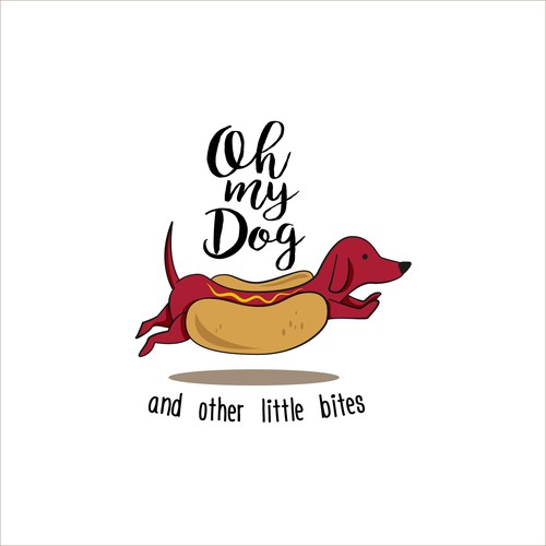 Hot dog logo with the title 'Logo concept food & snacks'