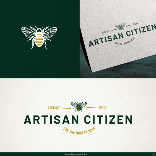 Ecommerce brand with the title 'Logo design boutique man Artisan Citizen'