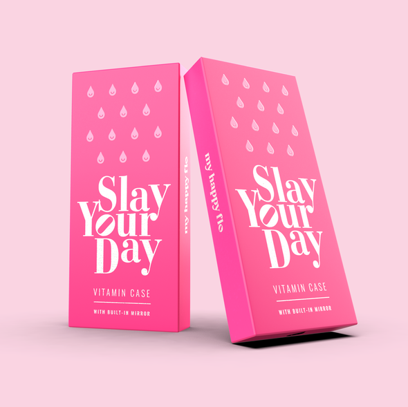 Typography packaging with the title 'Draft for a ladies' Vitamin A pill packaging  box'