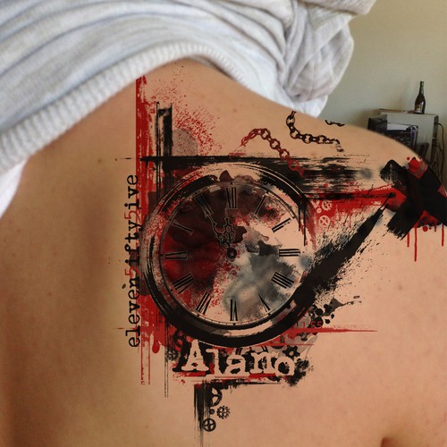 Clock design with the title 'Clock Tattoo Design'