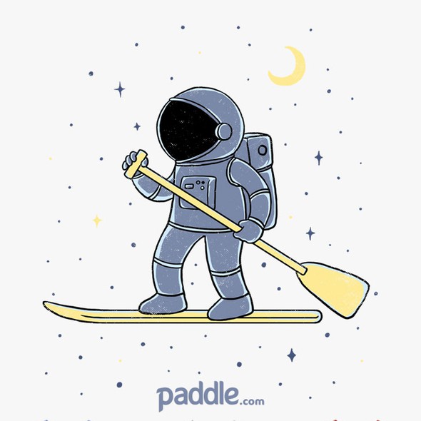 Paddle board design with the title 'Paddling Cross The Sky'
