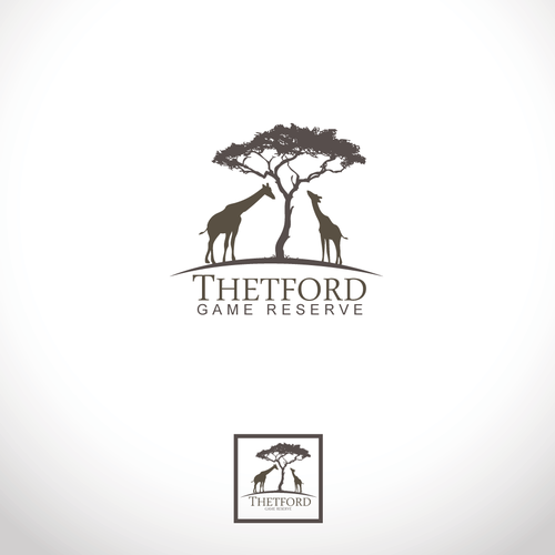 Giraffe logo with the title 'Create a new logo for an upscale game reserve in Africa'