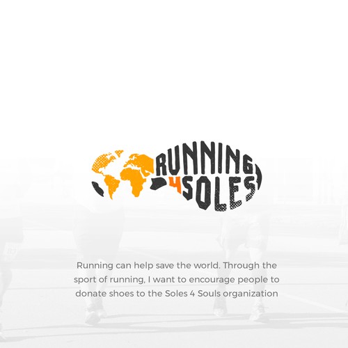Foundation design with the title 'Running can help save the world.'
