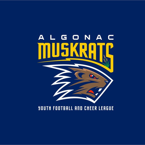 League logo with the title 'MUSRATS youth football and cheer league'