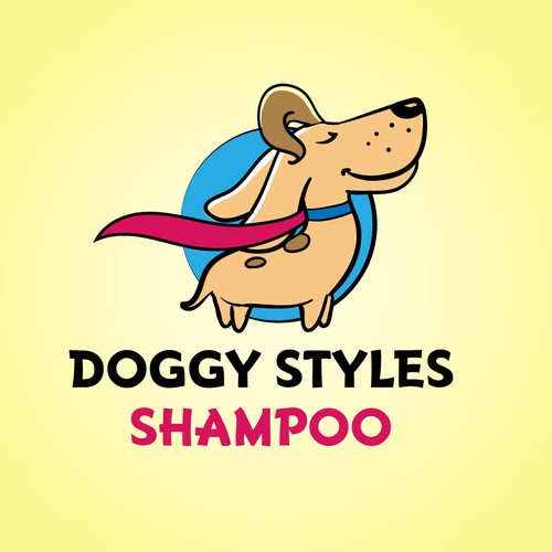 Puppy logo with the title 'Logo for dog shampoo'