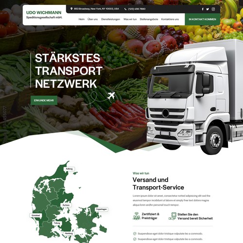 Shipping design with the title 'Website for Shipping Company'