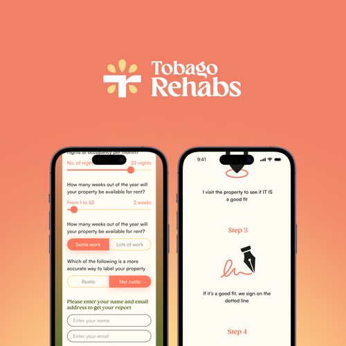 Interior design logo with the title 'Tobago Rehabs'