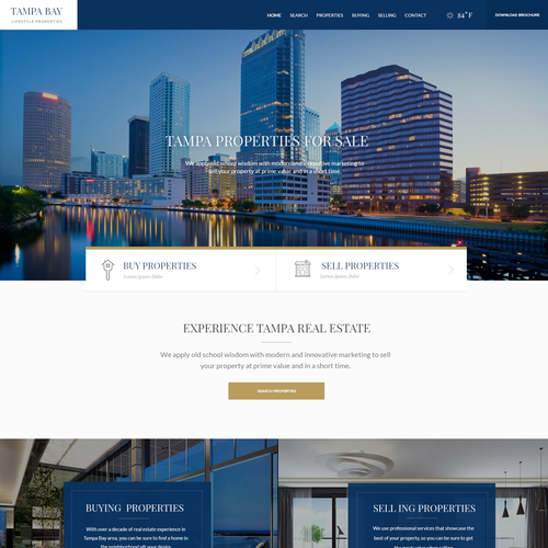 Real estate website with the title 'Real Estate Site in Tampa'