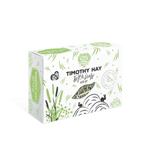 Hand-drawn packaging with the title 'hay packaging'