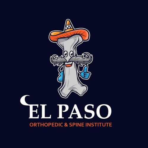 Mustache logo with the title 'Mexican cartoon bone conccept'