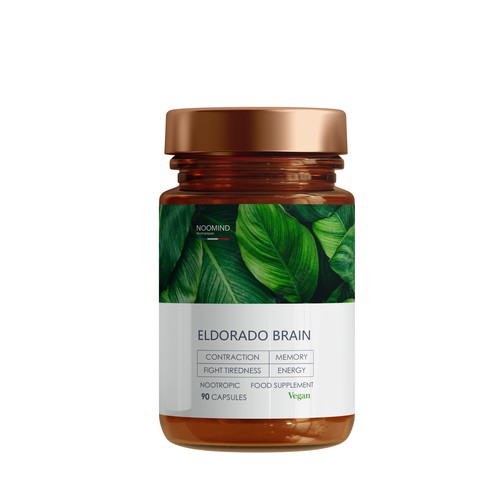 Vegan packaging with the title 'Food supplements'