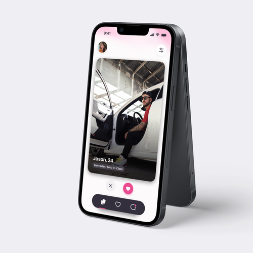 Clear design with the title 'MIAMI BASED DATING APP'