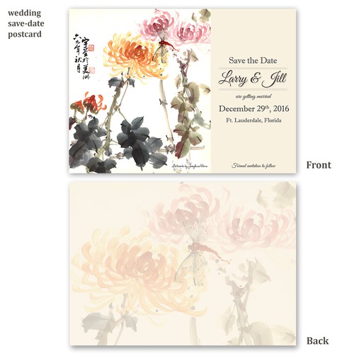 Save the date design with the title 'Classic & Elegant Wedding Save the Date Postcard'