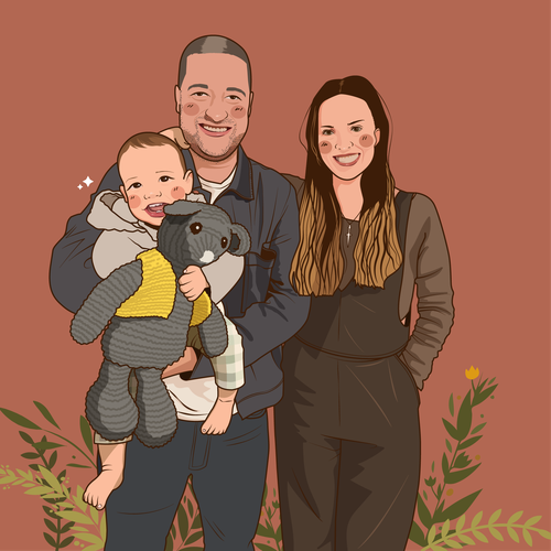 Family artwork with the title 'Family'