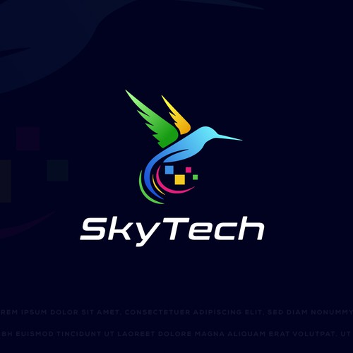 Hummingbird logo with the title 'SkyTech'
